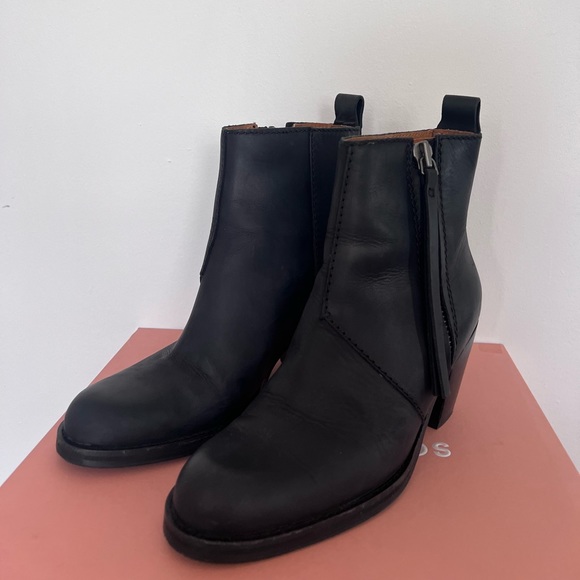 Acne Studios Pistol Black Leather Boots Size 37, worn 1x - Picture 3 of 7